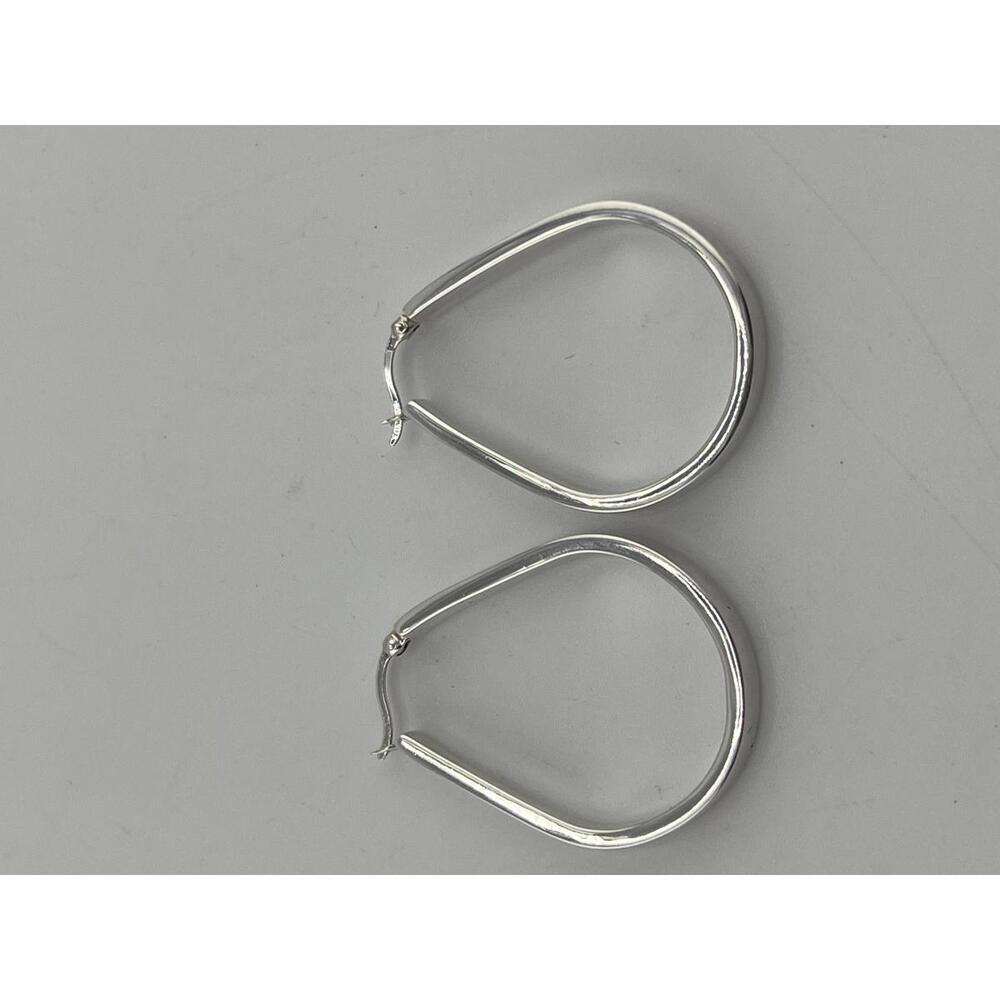 Sterling Silver Teardrop Hoop Earrings Lightweight Elegant Jewelry